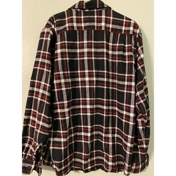 WRANGLER PREMIUM QUALITY MENS BUTTON DOWN PLAID SHIRT - SIZE MEDIUM - RED BLACK - Picture 4 of 7